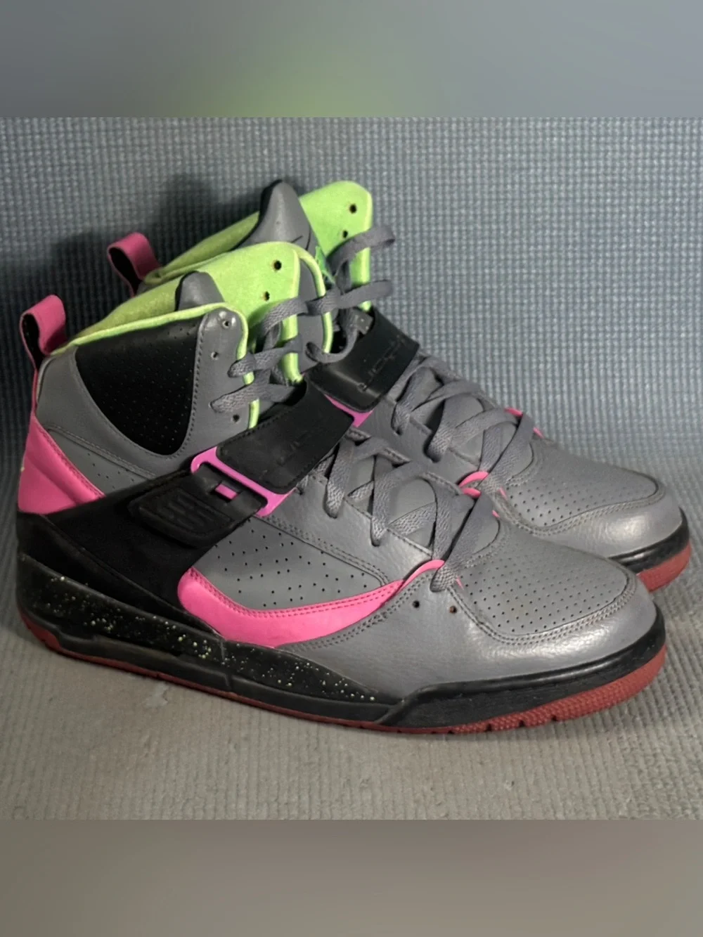 Nike Air Jordan Flight 45 High 'Cool Grey Lime' Shoes 616816-037 Men’s Size 11